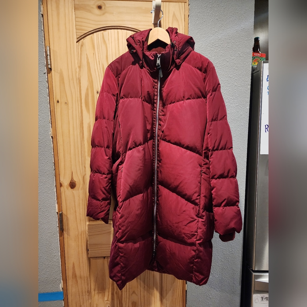 Lands' End Women's long puffer coat.